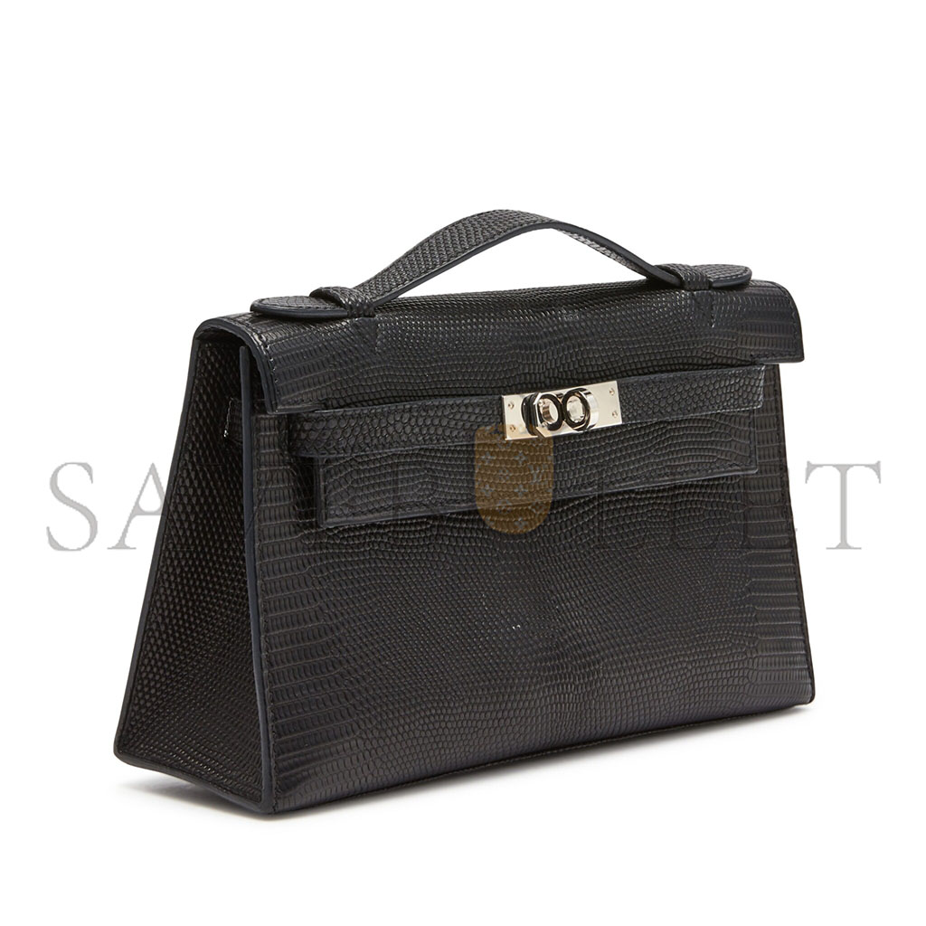 H**mes master black mini kelly lizard with palladium hardware (22*14*7cm)